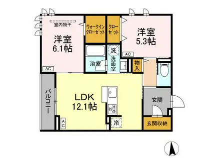 D-ROOM東葛西(2LDK/3階)の間取り写真