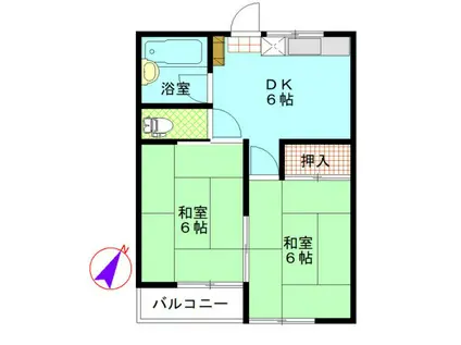 和田ハイム(2DK/2階)の間取り写真