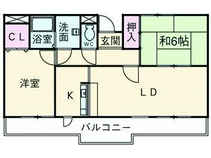 クレールI・K(2LDK/1階)の間取り写真