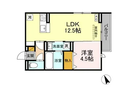 セレウィータ栄町(1LDK/3階)の間取り写真