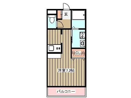 立川富士見町マンション(1K/2階)の間取り写真