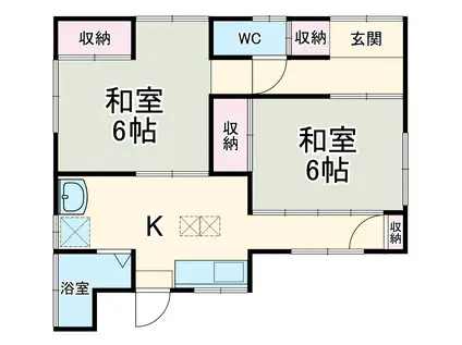 京浜急行電鉄本線 井土ケ谷駅 徒歩12分 1階建 築72年(2K)の間取り写真