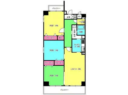 OKI-Ⅴ(3LDK/7階)の間取り写真