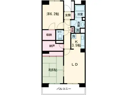 ウイングプラザ(2SLDK/10階)の間取り写真