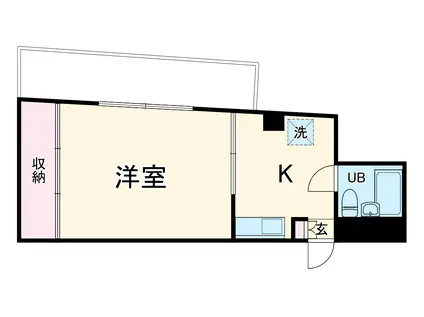 ニューウィング行徳(ワンルーム/1階)の間取り写真