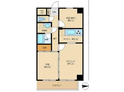 グローリア初穂綾瀬(2DK/2階)の間取り写真