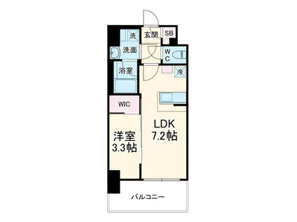エスリードレジデンス ザ・グラン大阪ノア(1LDK/8階)の間取り写真