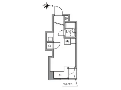 グランバリュー八王子北野(ワンルーム/6階)の間取り写真