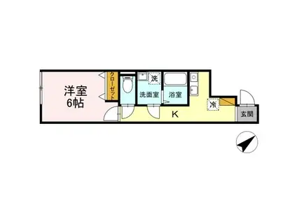 クロモクテラス弁天(1K/2階)の間取り写真