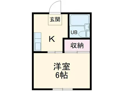 330弘明寺(1K/1階)の間取り写真