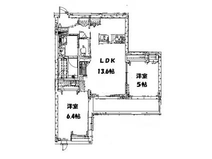SORAIRO HILLS(2LDK/1階)の間取り写真