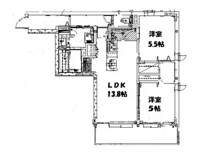 SORAIRO HILLS(2LDK/2階)の間取り写真