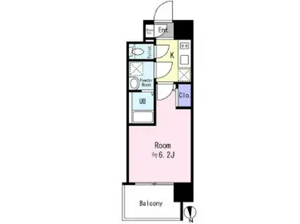 エスリード大阪城イースト(1K/2階)の間取り写真