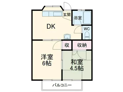 パーソナルマンション(2DK/2階)の間取り写真