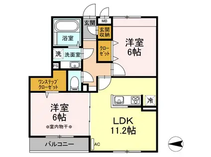 カーサ ビアンコ(2LDK/3階)の間取り写真