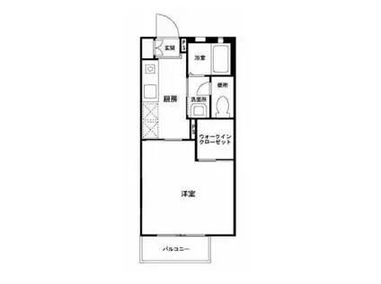 アクシス(1K/1階)の間取り写真