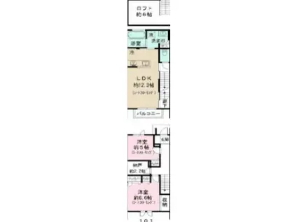 プリムヒルズ(2SLDK/1階)の間取り写真