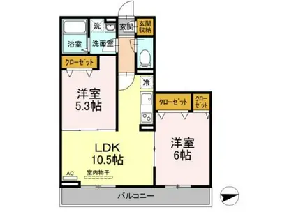 セジュール西台3(2LDK/3階)の間取り写真