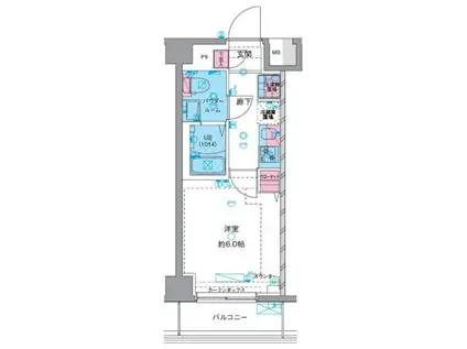 GENOVIAお花茶屋ⅡSKYGARDEN(1K/3階)の間取り写真