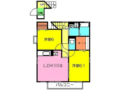 ユイット・アンⅠ(2LDK/2階)の間取り写真