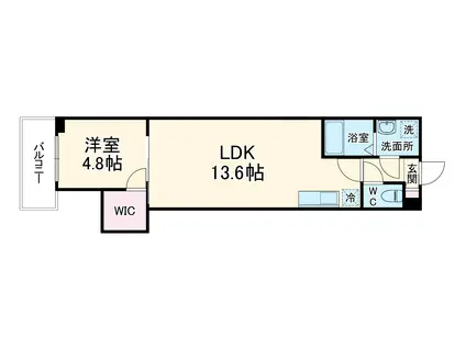 ジーメゾン名古屋楠ルミナス(1LDK/1階)の間取り写真