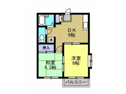 ベルシオン宮野木台(2DK/1階)の間取り写真