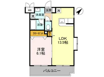 リラッサーレ Ⅰ(1LDK/3階)の間取り写真