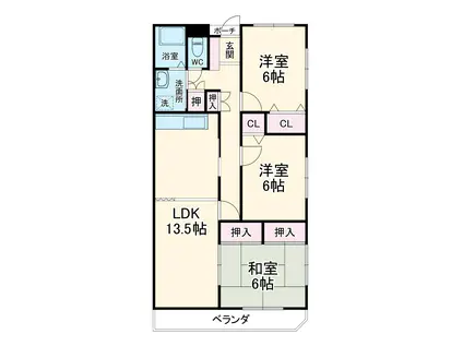 ローヤルシティ鴻巣(3LDK/3階)の間取り写真