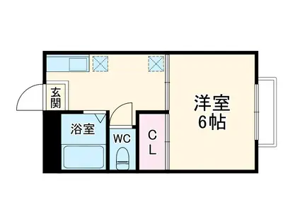 ベアパレスA(1K/3階)の間取り写真