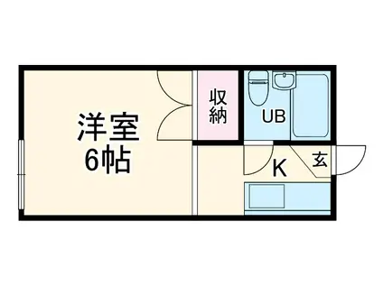河合コーポA(1K/2階)の間取り写真