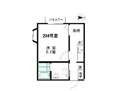 プレ・デ・ガール百合丘(1K/2階)の間取り写真