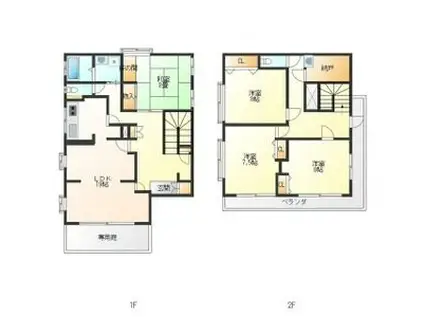 東北本線 小山駅 徒歩35分 2階建 築35年(4LDK)の間取り写真