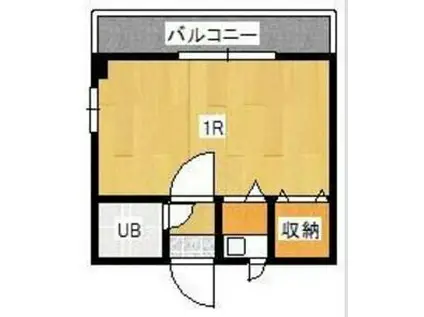 ロイヤルキューブ(ワンルーム/2階)の間取り写真