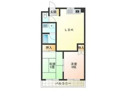 パールハイツ(2LDK/3階)の間取り写真