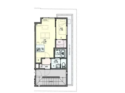 KLEIS蓮根(1LDK/1階)の間取り写真