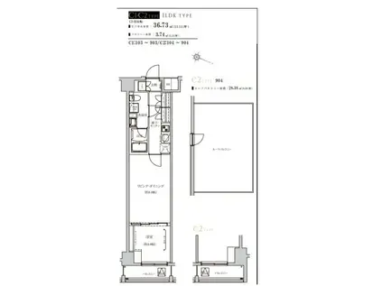 WEAVE BASE -ITABASHI HONCHO 板橋本町(1LDK/6階)の間取り写真