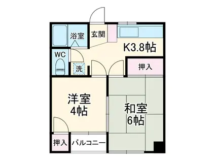 京第一マンション(2K/2階)の間取り写真