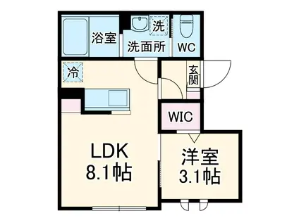 KLEIS西大宮Ⅱ(1LDK/2階)の間取り写真