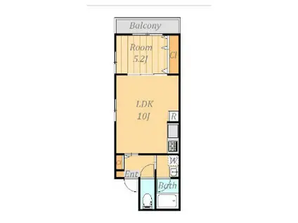 エルジュ港南台(1LDK/3階)の間取り写真