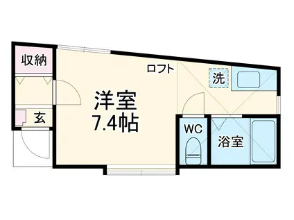 ラビリンス5(1K/1階)の間取り写真