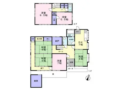 高崎線 北鴻巣駅 徒歩28分 2階建 築42年(6DK)の間取り写真
