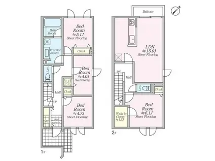 オルキデ蘆花公園七番館(4LDK/1階)の間取り写真
