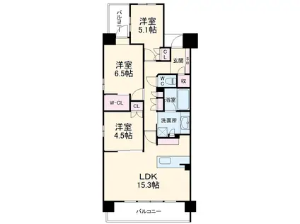 ザ・プラセシオン名古屋駅(3LDK/11階)の間取り写真