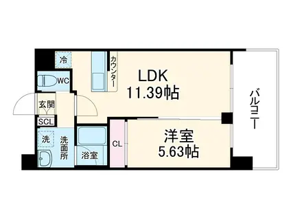 プレジオ塚本ASIAN(1LDK/2階)の間取り写真