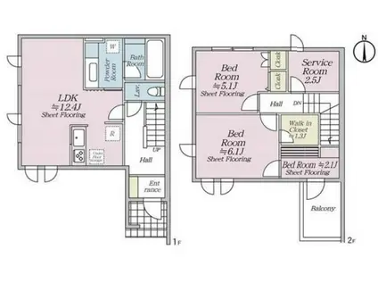 オルキデ蘆花公園六番館(3SLDK/1階)の間取り写真