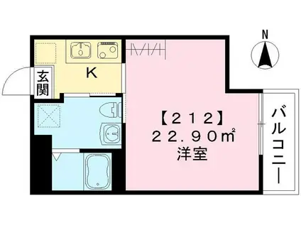 サンクトスコート五条室町(1K/2階)の間取り写真