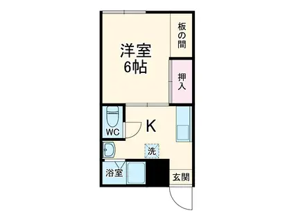 コーポ河南(1K/1階)の間取り写真