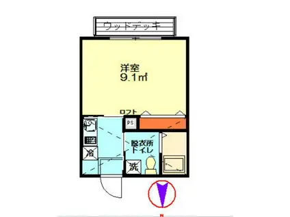 マ・ピエス4(1K/1階)の間取り写真