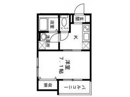 クレストール(1K/2階)の間取り写真