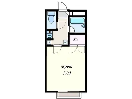 カーサエトワール(1K/1階)の間取り写真